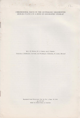 Chromosomal Races in the Australian Grasshopper Moraba Viatica in a Zone of Geographic Overlap