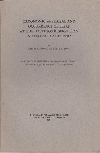 Taxonomic Appraisal and Occurrence of Fleas at the Hastings Reservation in Central California