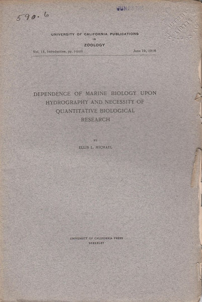 Dependence of Marine Biology Upon Hydrography and Necessity of Quantitative Biological Research
