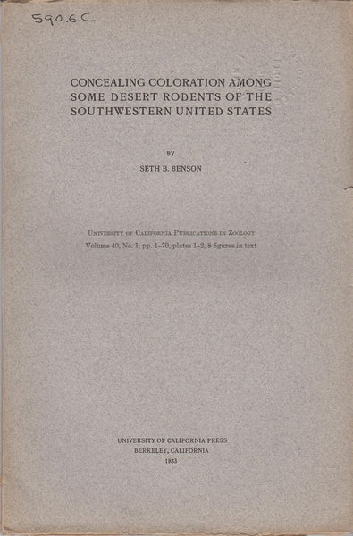 Concealing Coloration Among Some Desert Rodents of the Southwestern United States