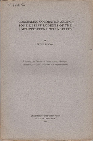 Concealing Coloration Among Some Desert Rodents of the Southwestern United States