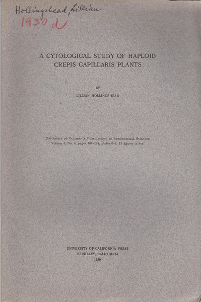 A Cytological Study of Haploid Crepis Capillaris Plants