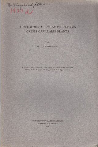 A Cytological Study of Haploid Crepis Capillaris Plants