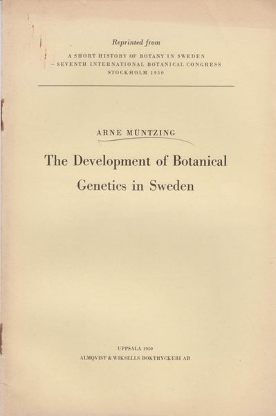 The Development of Botanical Genetics in Sweden