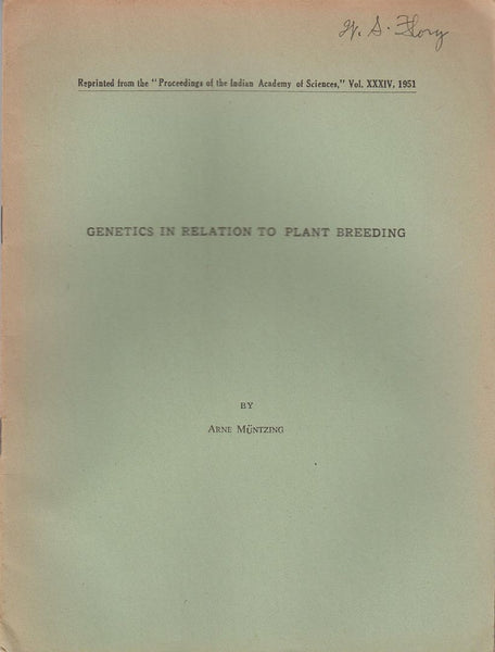 Genetics in Relations to Plant Breeding