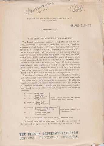 Chromosome Numbers in Capsicum