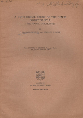 A Cytological Study of the Genus Sorghum Pers. I. The Somatic Chromosomes