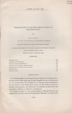 Chromosomes et Heterochromosomes de Tenebrionides