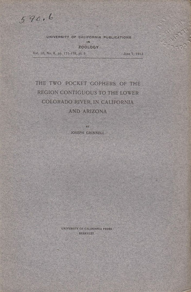 The Two Pocket Gophers of the Region Contiguous to the Lower Colorado River, in California and Arizona