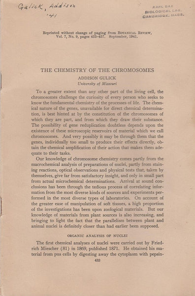 The Chemistry of the Chromosomes