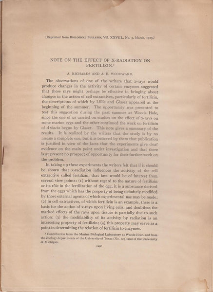 Note on the Effect of X-Radiation on Fertilizin