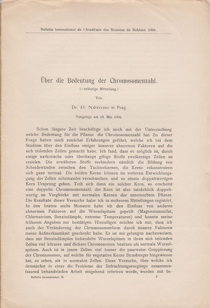 Uber die Bedeutung der Chromosomenzahl