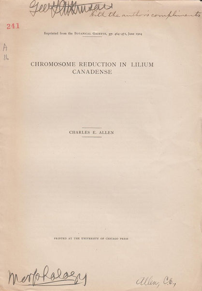 Chromosome Reduction in Lilium Canadense
