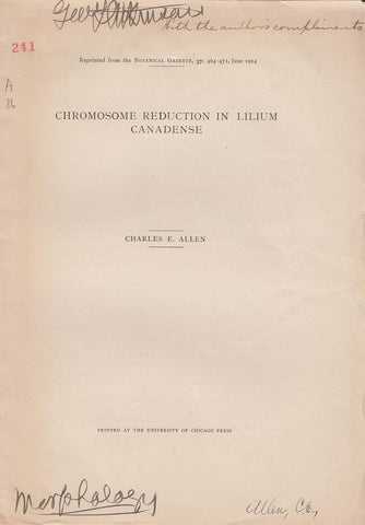 Chromosome Reduction in Lilium Canadense