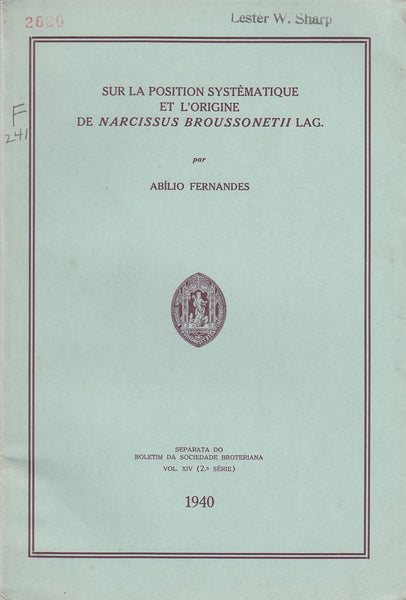 Sur la Position Systematique et L'Origine de Narcissus Broussonetii Lag