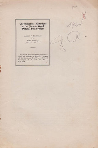 Chromosomal Mutations in the Jimson Weed, Datura Stramonium