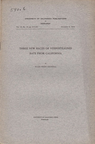 Three New Races of Vespertilionid Bats from California