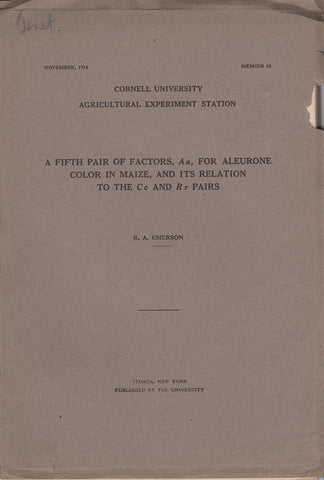 A Fifth Pair of Factors, Aa, for Aleurone Color in Maize, and its Relation to the Cc and Rr Pairs