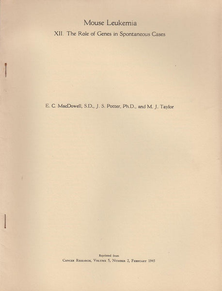 Mouse Leukemia XII. The Role of Genes in Spontaneous Cases