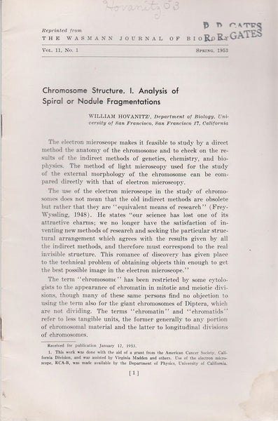 Chromosome Structure. I. Analysis of Spiral or Nodule Fragmentations
