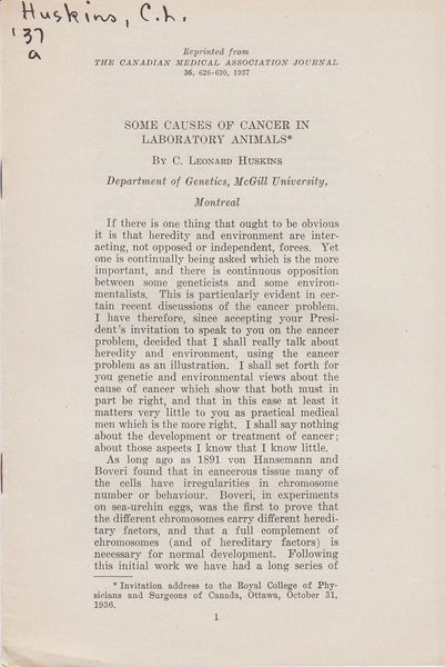 Some Causes of Cancer in Laboratory Animals