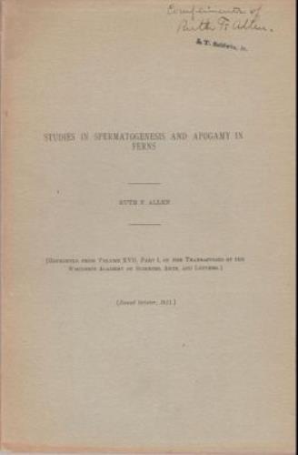 Studies in Spermatogenesis and Apogamy in Ferns
