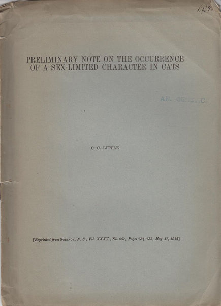 Preliminary Note on the Occurrence of a Sex-Limited Character in Cats