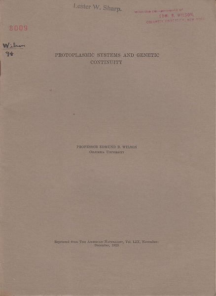Protoplasmic Systems and Genetic Continuity