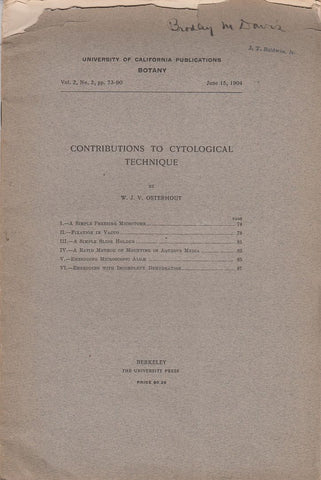 Contributions to Cytological Technique