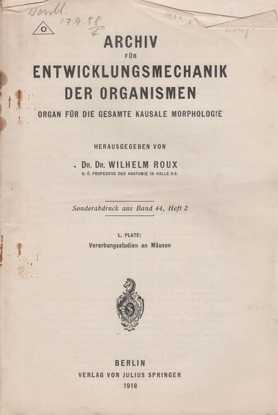 Vererbungsstudien an Mausen I. Die Vererbung des Zobelanflugs bei Hansmausen als Beispiel einer progressiven Mutation