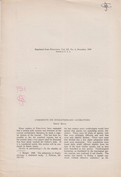 Comments on Evolutionary Literature