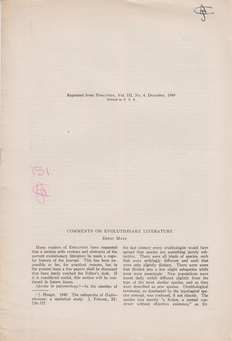 Comments on Evolutionary Literature