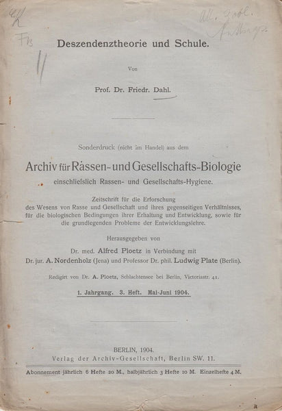 Deszendenztheorie und Schule