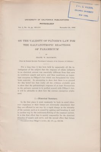 On the Validity of Pluger's Law for the Galvanotropic Reactions of Paramecium