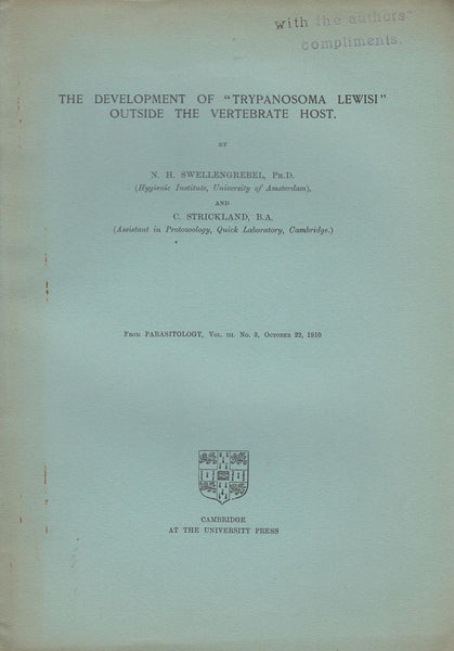 The Development of "Trypanosoma Lewisi" Outisde the Vertebrate Host