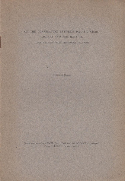 On the Correlation between Somatic Characters and Fertility. II. Illustrations from Phaseolus Vulgaris