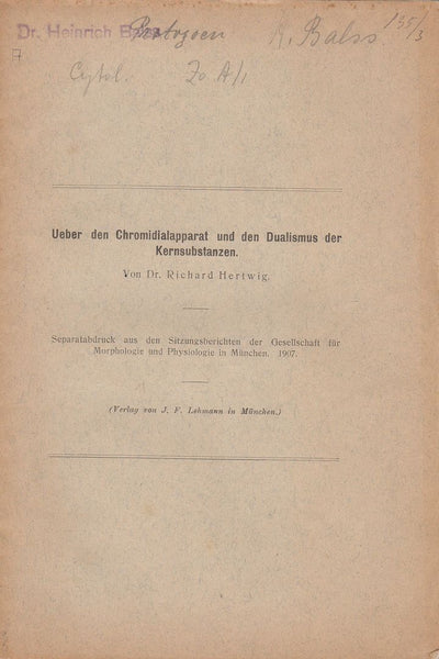 Ueber den Chromidialapparat und den Dualismus der Kernsubstanzen