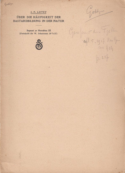 Uber die Haufigkeit der Bastardbildung in der Natur