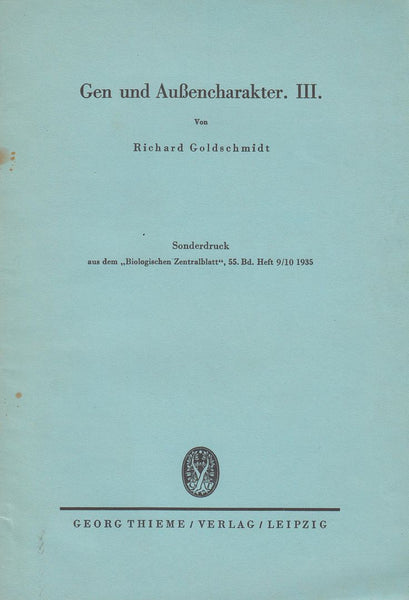 Gen und Aubencharakter, III.