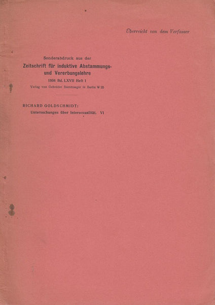 Untersuchungen uber Intersexualitat. VI.