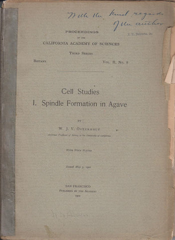 Cell Studies I. Spindle Formation in Agave