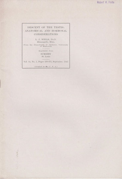 Descent of the Testis: Anatomical and Hormonal Consideration