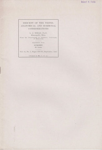 Descent of the Testis: Anatomical and Hormonal Consideration