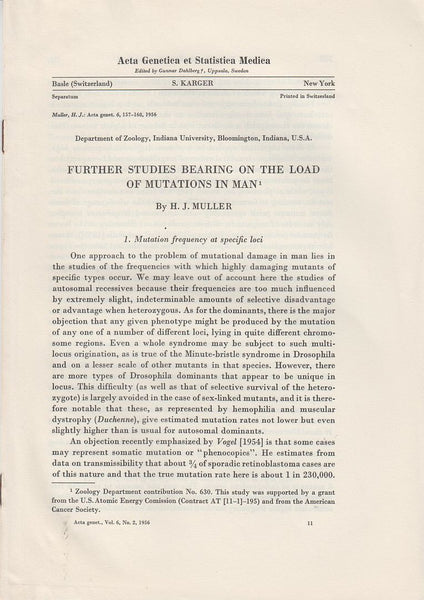 Further Studies Bearing on the Load of Mutations in Man
