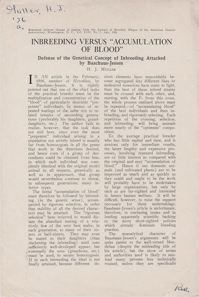 Inbreeding Versus "Accumulation of Blood": Defense of the Genetical Concept of Inbreeding Attacked by Baachuus-Jessen