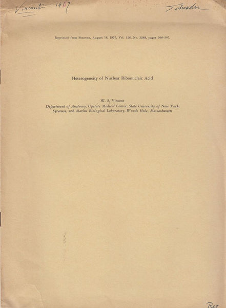 Heterogeneity of Nuclear Ribonucleic Acid