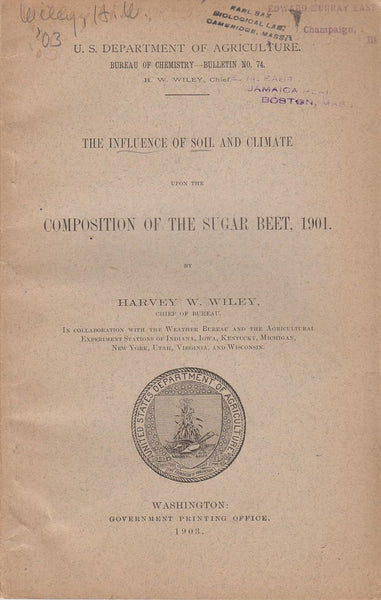 The Influence of Soil and Climate upon the Composition of the Sugar Beet, 1901