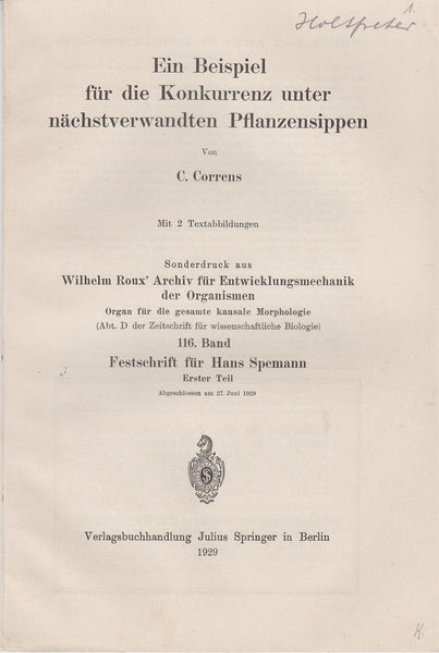 Ein Beispiel fur die Konkurrenz unter nachstverwandten Pflanzensippen