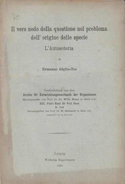Il vero nodo della Questione nel Problema dell' Origine delle Specie