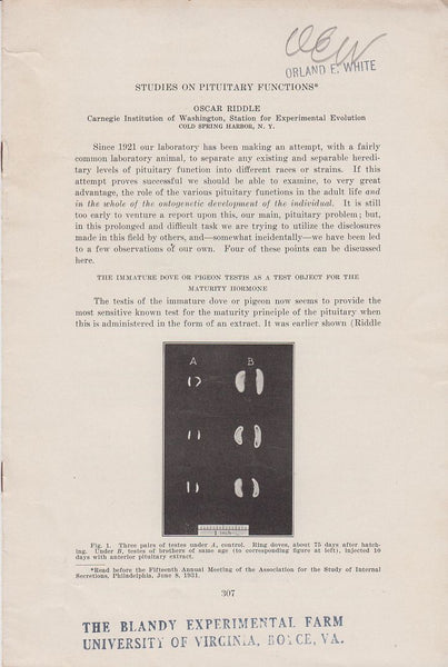 Studies on Pituitary Functions